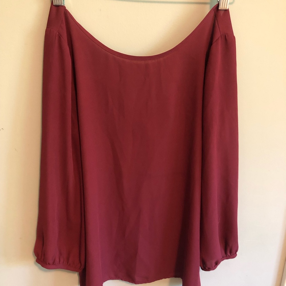 Maroon Top with a Bow on the Back